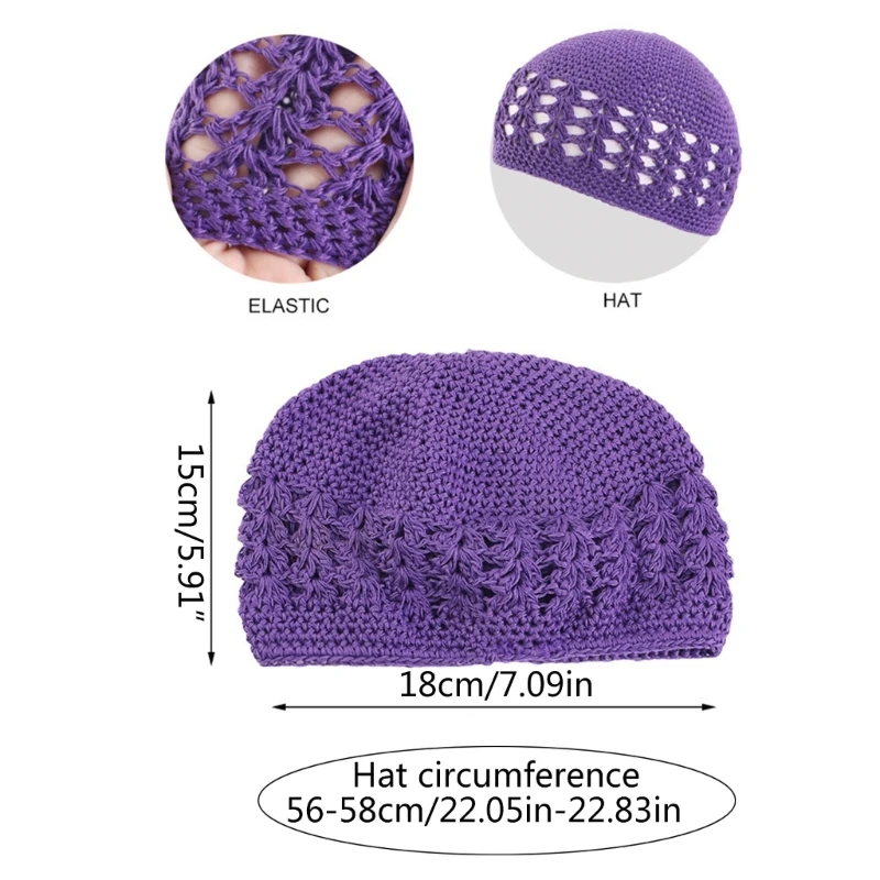 Handmade Winter Beanie Hat Knit Islamic Beanie Crochet Adult Church Pray Hat Dropshipping
