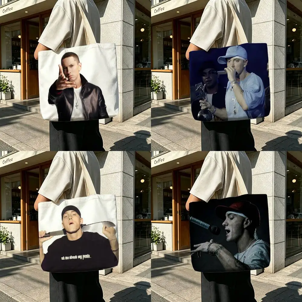 Hot Sale Eminem Rap God Reusable Foldable Canvas Tote Bag for Shopping and Daily Use