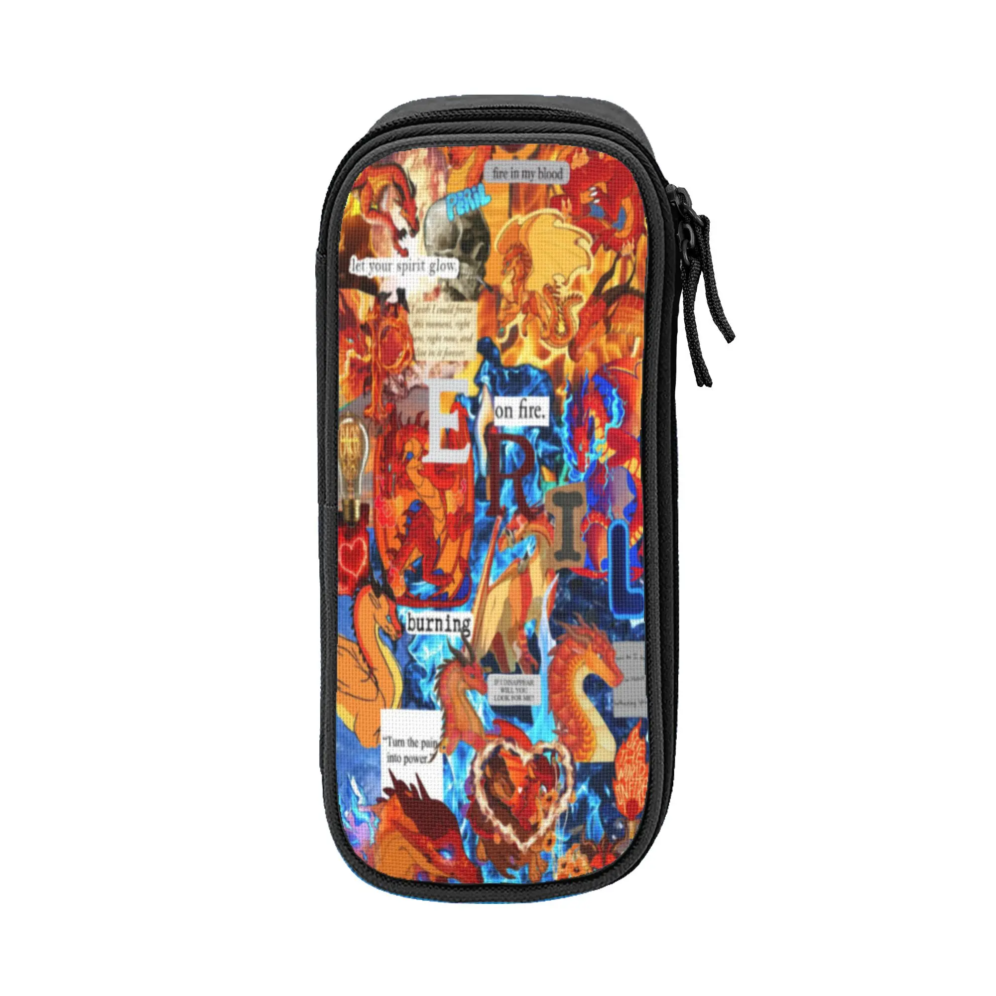 Large Capacity Pencil Case Wing Of Fire dragon School Accessories  Double Layer Pencil Case Stationery
