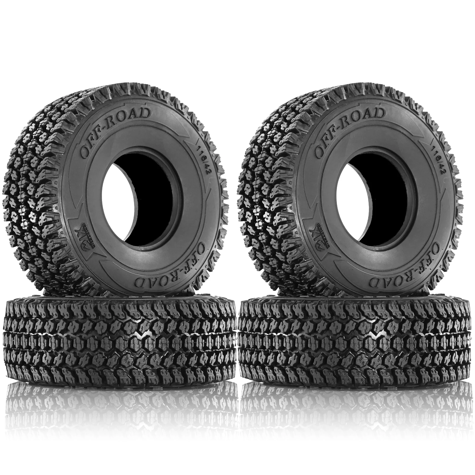 4PCS 1.9''/2.2'' Rubber Crawler Tires for 1/10 TRX4 TRX6 Axial SCX10 I II III 90046 AXI03007 Redcat GEN7 GEN8 RC4WD D90 image 3