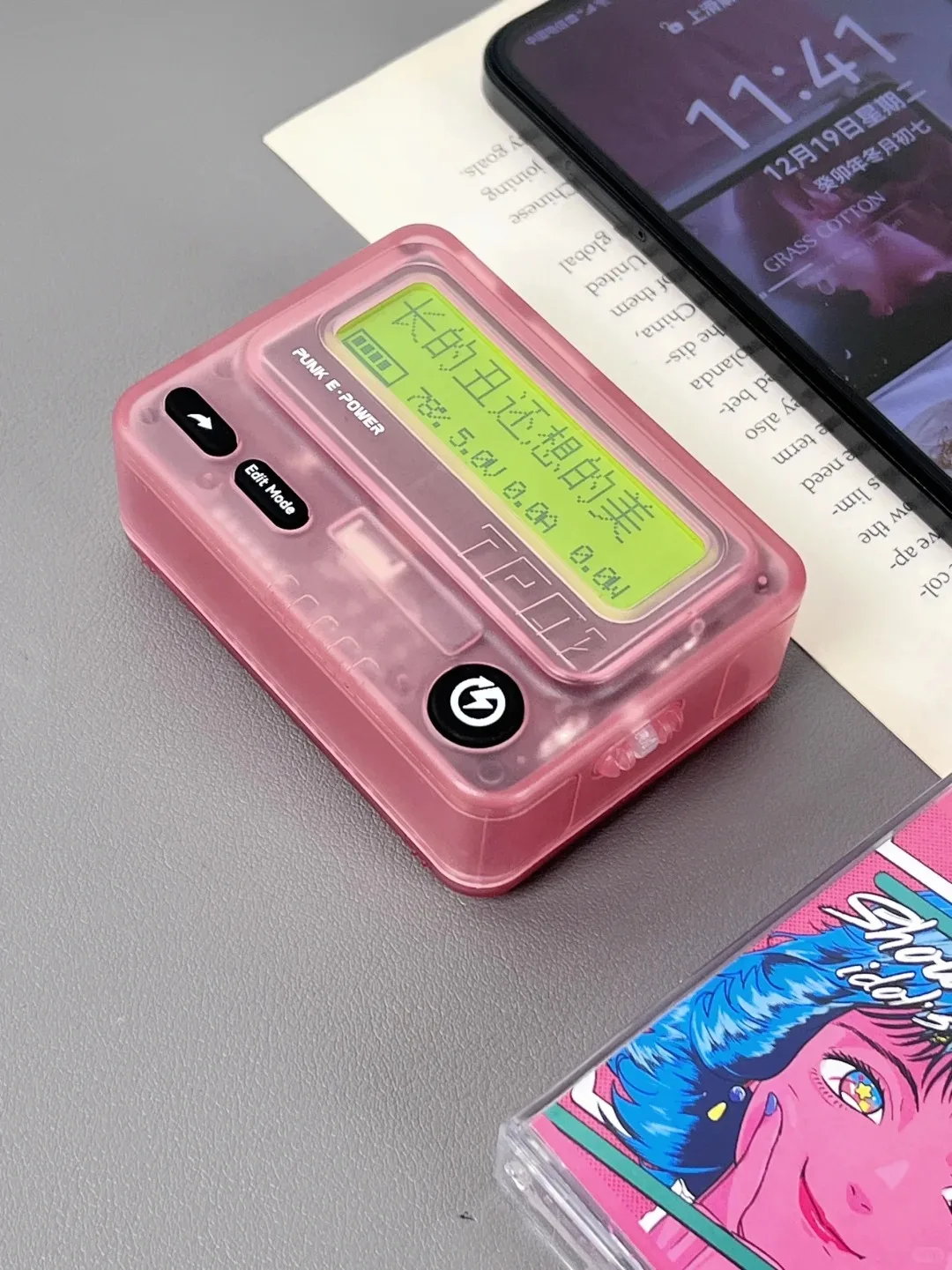 TROZK BB Beeper Mobile Power Bank Starlight สีชมพูโปร่งใส 10000 mAh Retro BP ออกแบบเครื่อง PD30W Fast CHARGING Power Supply