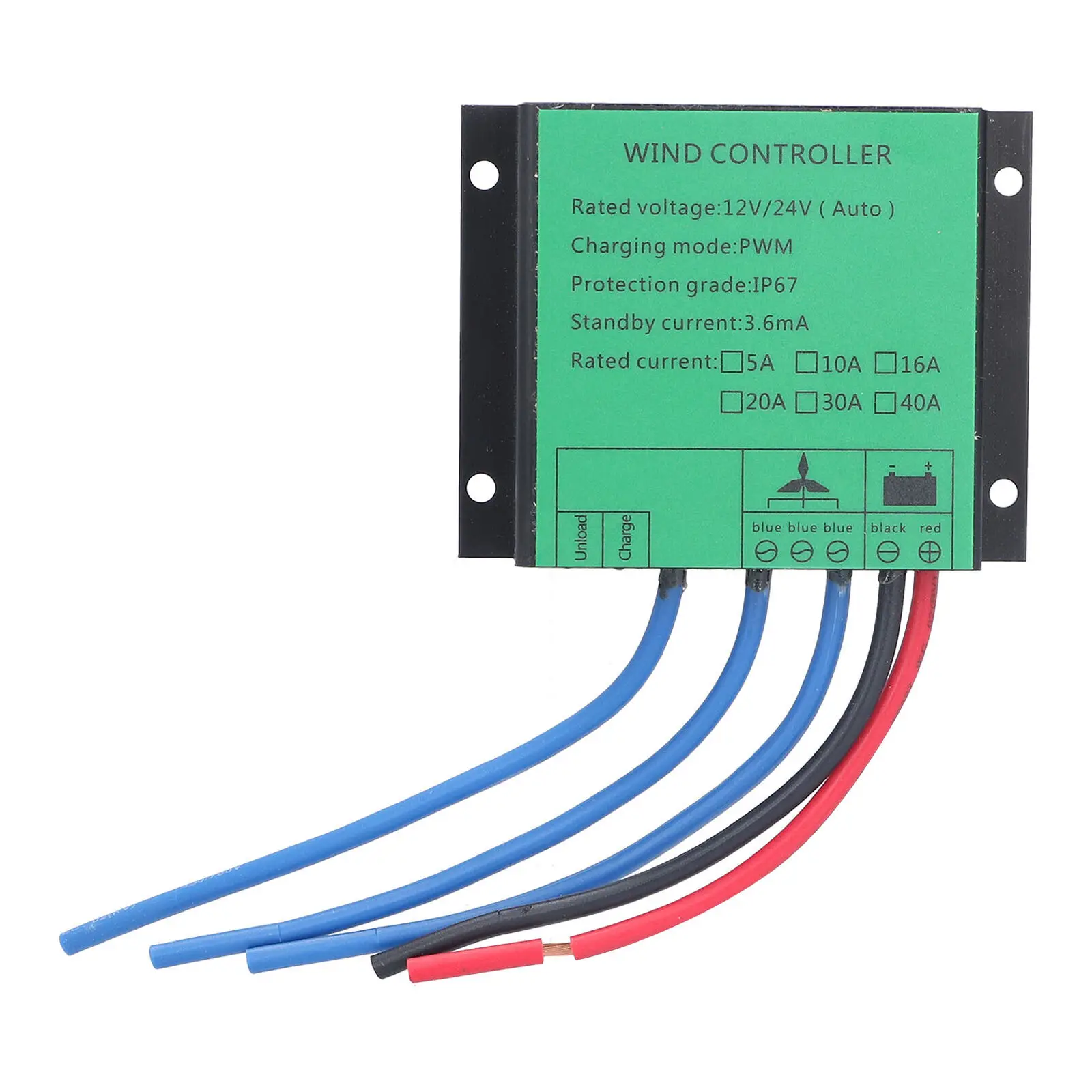 PWM 5A Wind Generator Charge Controller Regulator Charge Controller 100W400W 12V/24V LED Indicators Wind Power Solar Supplies