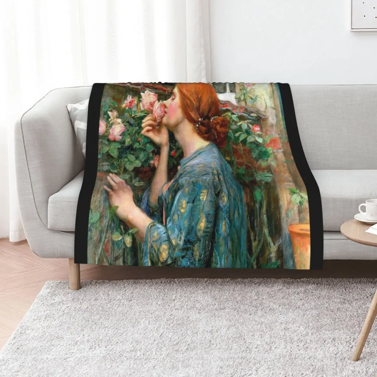 The Soul of the Rose - John William Waterhouse Throw Blanket Heavy Soft Plush Plaid Quilt Soft Beds Moving Beach Blankets