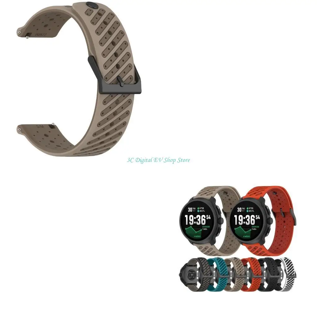 

E74D Comfortable Silicone 22mm Watch Band Adjustable Design Watch Straps for Race2