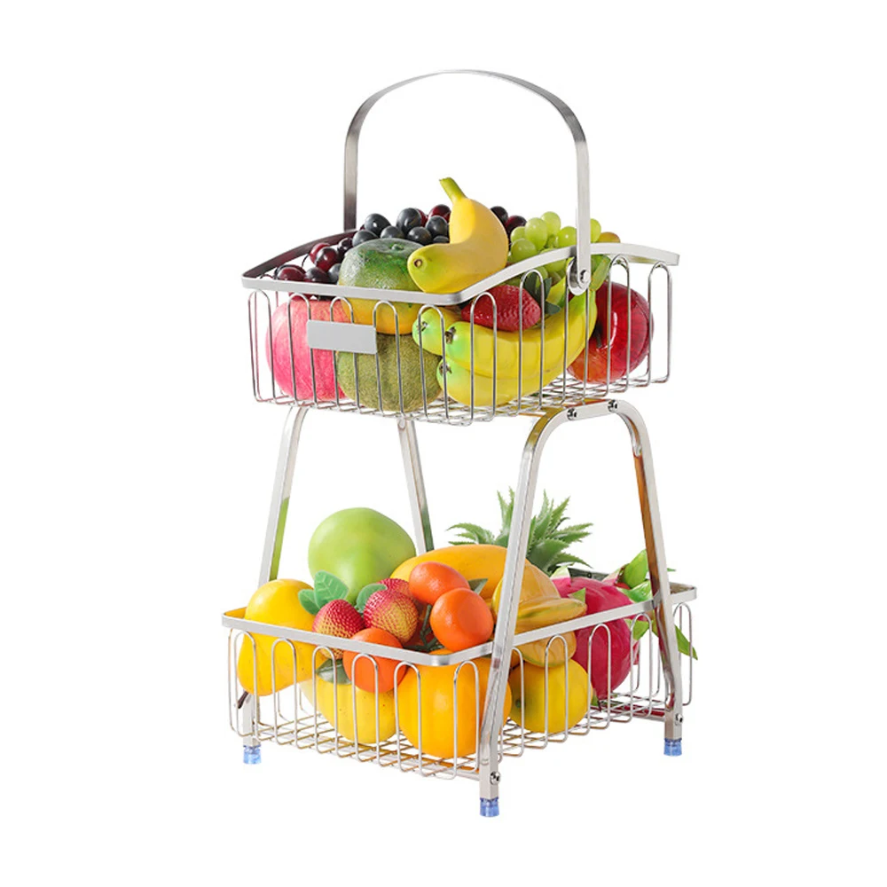 

Высококачественные двойные портативные аксессуары для кухни и ванной комнаты, кухонные органайзеры, стеллаж для хранения, корзина с фруктами, стойка для овощей