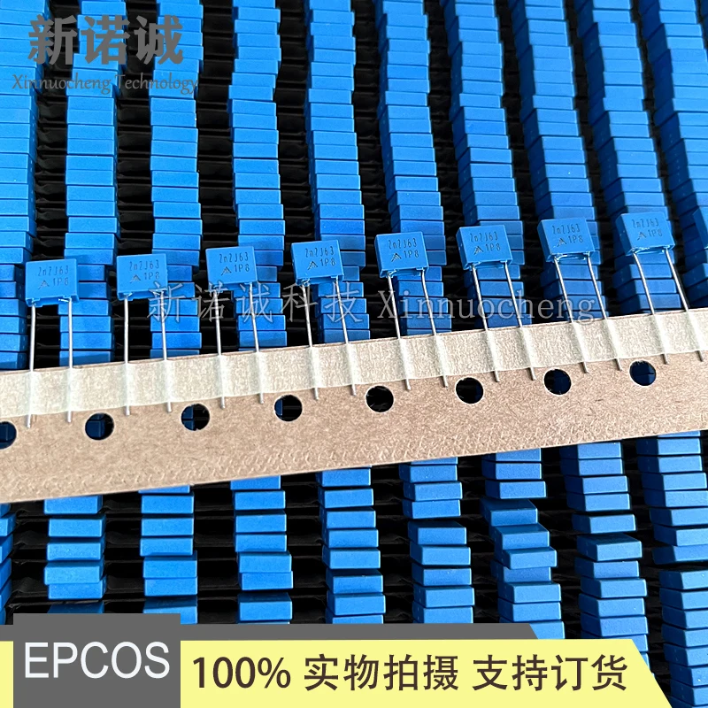 EPCOS-TDK 2.2NF 63V 63V2.2NF 2n2J63, condensador de película de aluminio 63V2200PF 2200PF 2n2 63V222 100, distancia de pie de 5MM, 10 unidades/30 unidades/222 unidades/lote