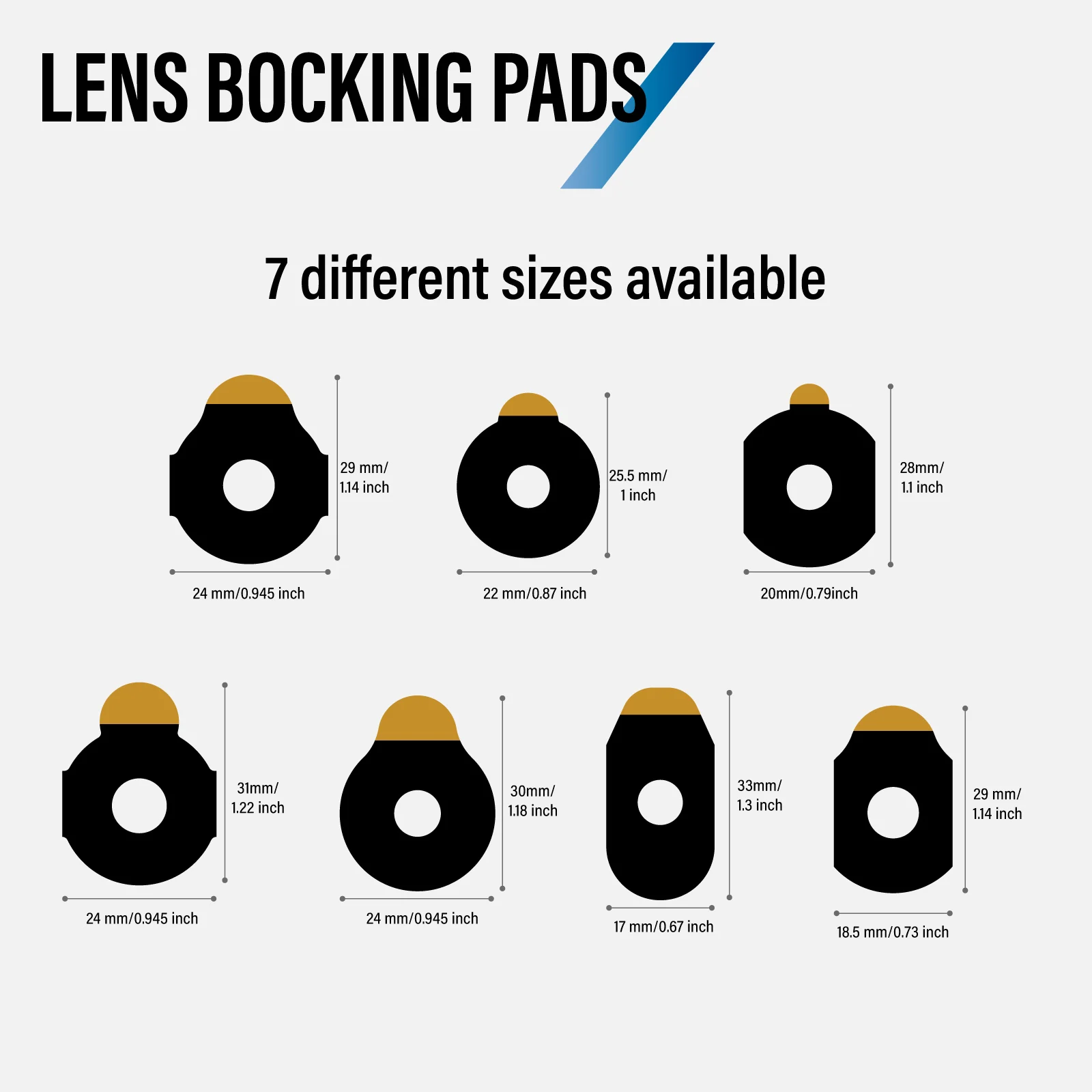 1000pcs Lens Blocking Pads For PC Lens And Ultra-water Resistant Lens Eyeglasses Accessories 7Types