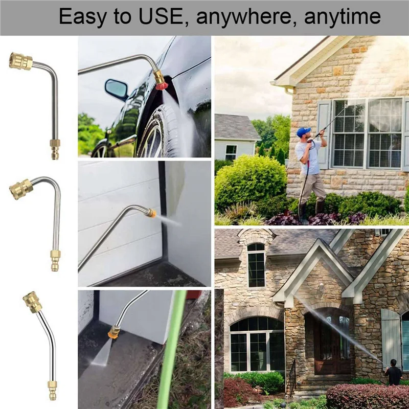 

2X Pressure Washer Extension Wand Set -With Spray Nozzle Tips,1/4 Inch Quick Connect,For Anti-Leaked Ring 4000 PSI-N25R