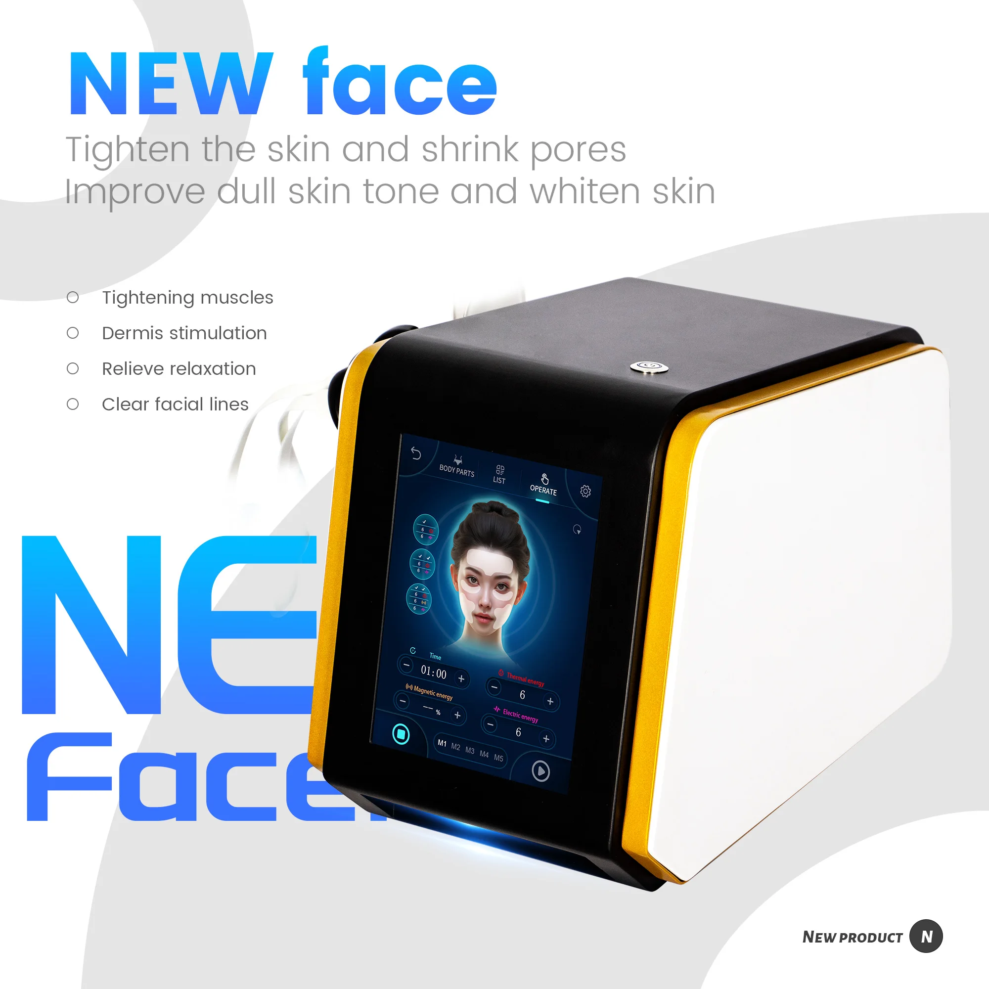 myo Non-invasive rf Muscle Face RF Heat Energy Output Strong Pulsed Magnetic Lift Wrinkle Removal Machine Painless Salon