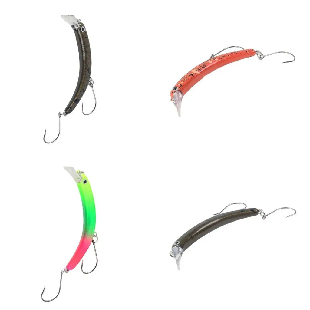 

R6FE Heavy Sink Crooked Simulate Lures Fast Diving Movement 5 Color Plastic for Saltwater Freshwaters Pikes