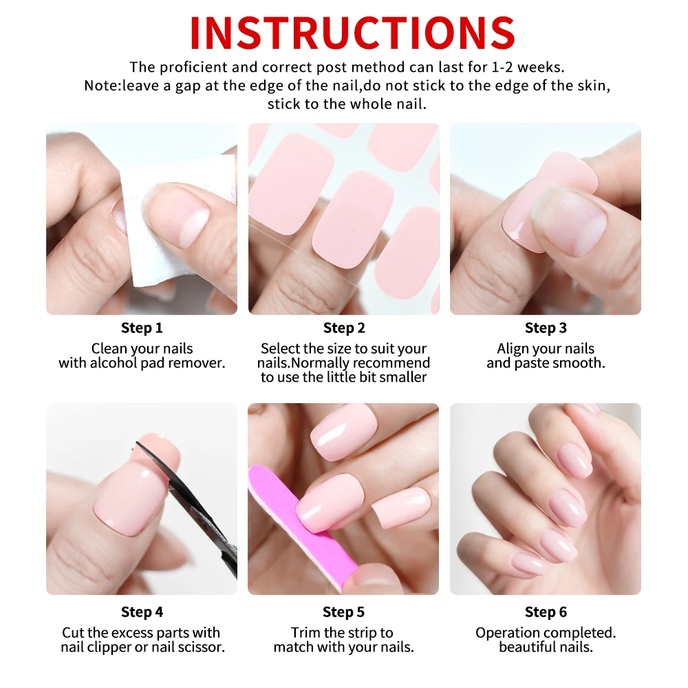 Tiras de uñas de Gel con forma de copo de nieve de Papá Noel, sin UV, 22 puntas, pegatinas de Gel autoadhesivas para uñas, decoración de manicura DIY roja y verde