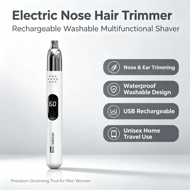 Electric Nose Hair Trimmer Rechargeable Washable Multifunctional Shaver Unisex Portable Nose Ear Hair Trimmer for Home Travel