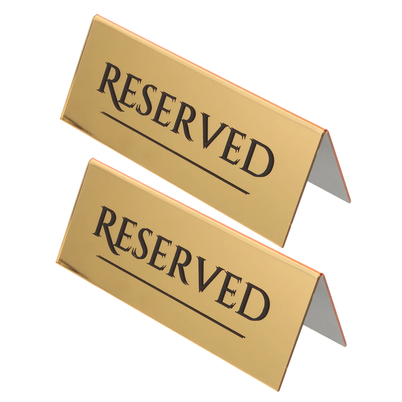 

2Pcs Golden 17CMx6 5CM Acrylic Seat Plates for Wedding Restaurant Signs Table Signs Conference Reservation