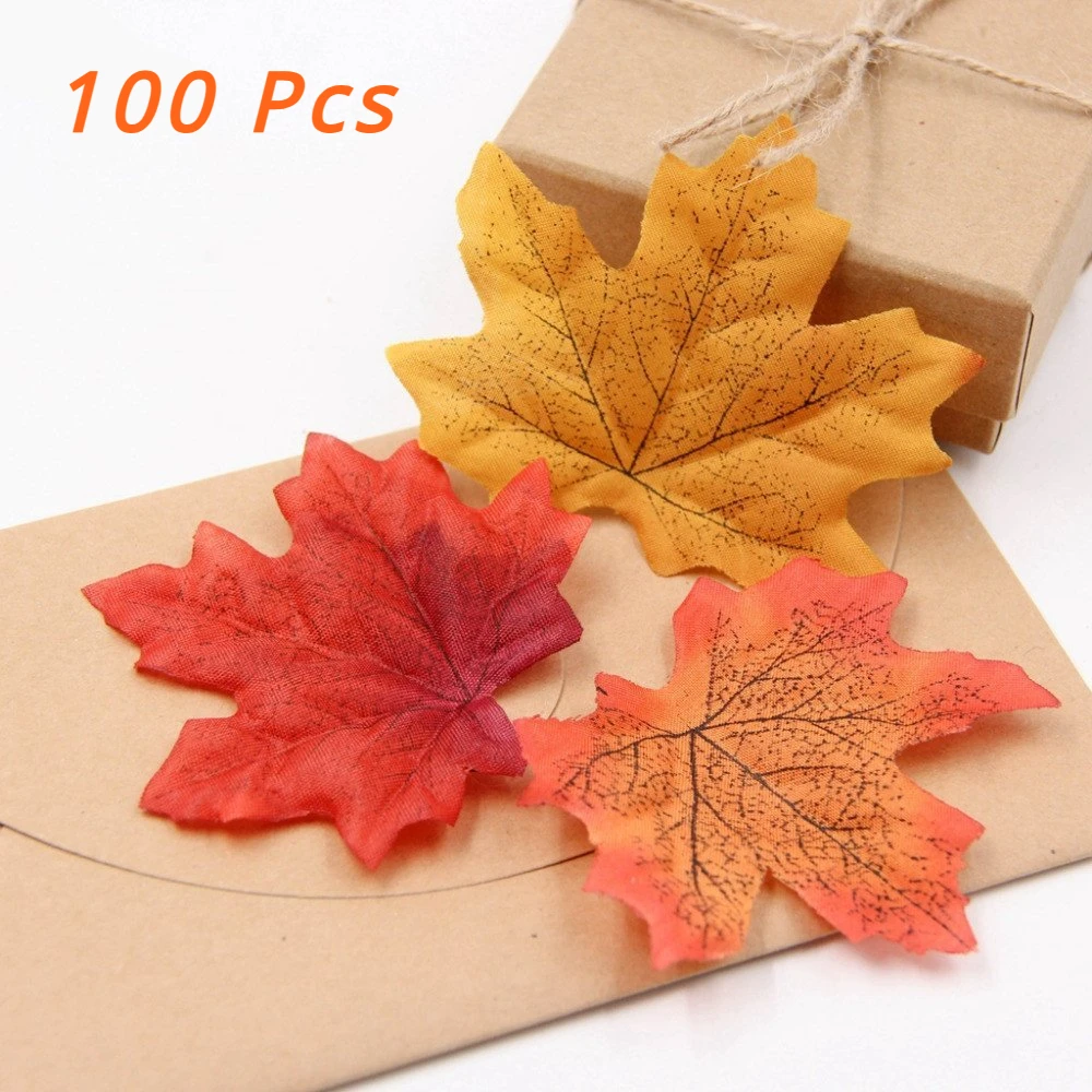 

Hot Selling Mixed Color Packaging Hot Selling Simulated Maple Leaves Autumn Wedding Photography Scenes Props Holiday Decorations