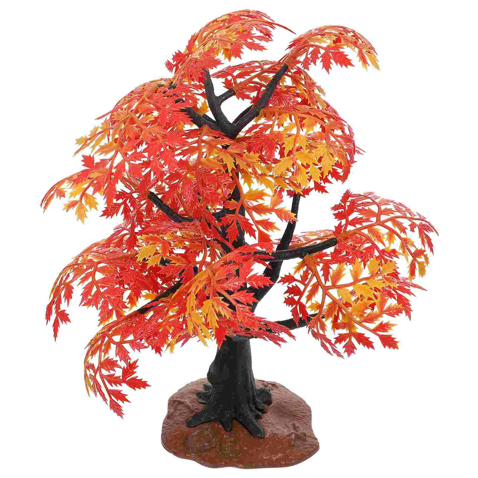 

Faux Plants Indoor Maple Model Landscape Tree Adornments Garden Fake Decor Shaped Ornament Decoration Home Red