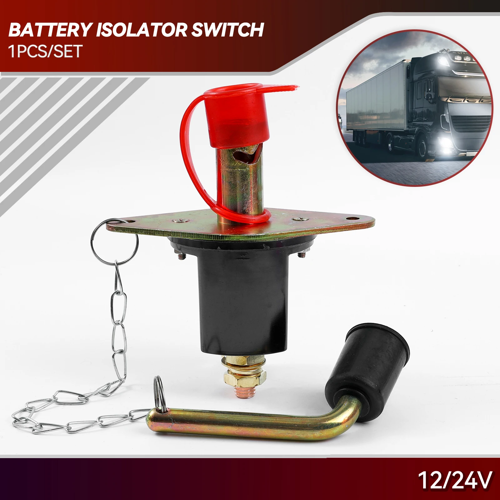 

Battery Isolator Switch Power Kill Metal 300A 12 ‑ 24V Universal for Cars RVs Yachts Trucks Isolator Battery Power Off Switch