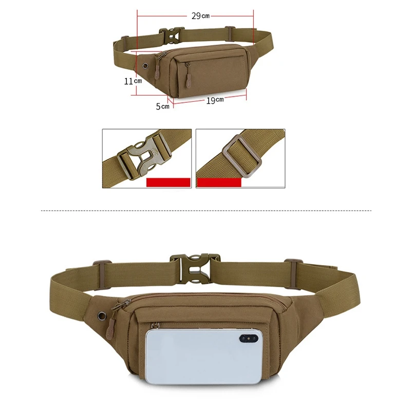 TEXU Multifunctional Camouflage Waist Bag Waterproof Mini Casual Sports Running Mountaineering Mobile Phone Bag