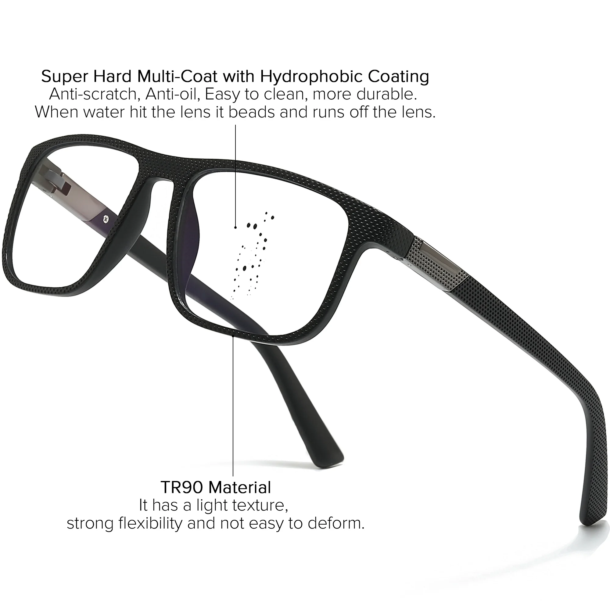 Multifocal Prescription Glasses Men Bifocal Progressive Eyeglasses Male Custom 1.74 High Myopia Optical Spectacles TR90 Square