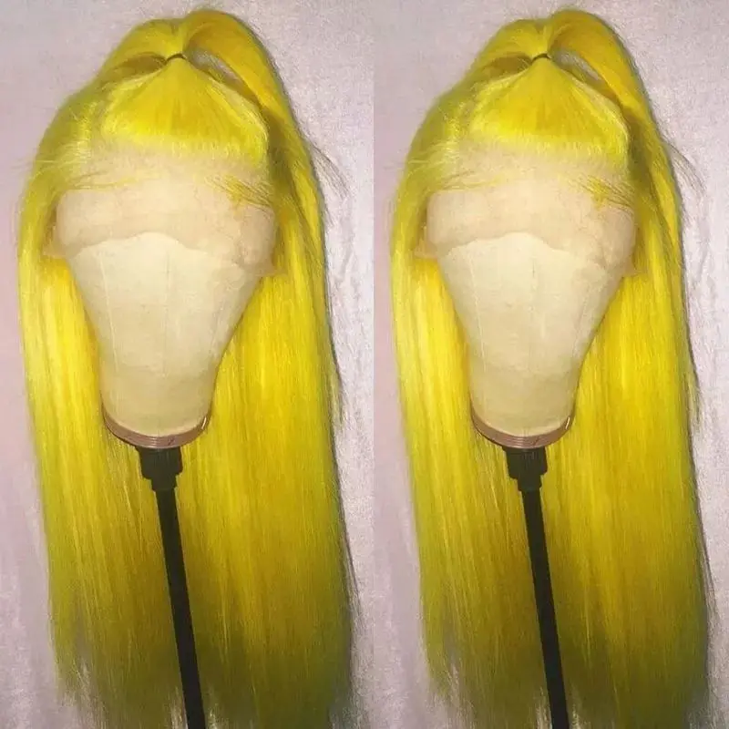 Websterwigs Synthetic Lace Front Wig Yellow Straight Long For Black Women With Baby Hair Heat Resistant Soft Daily Use Wigs