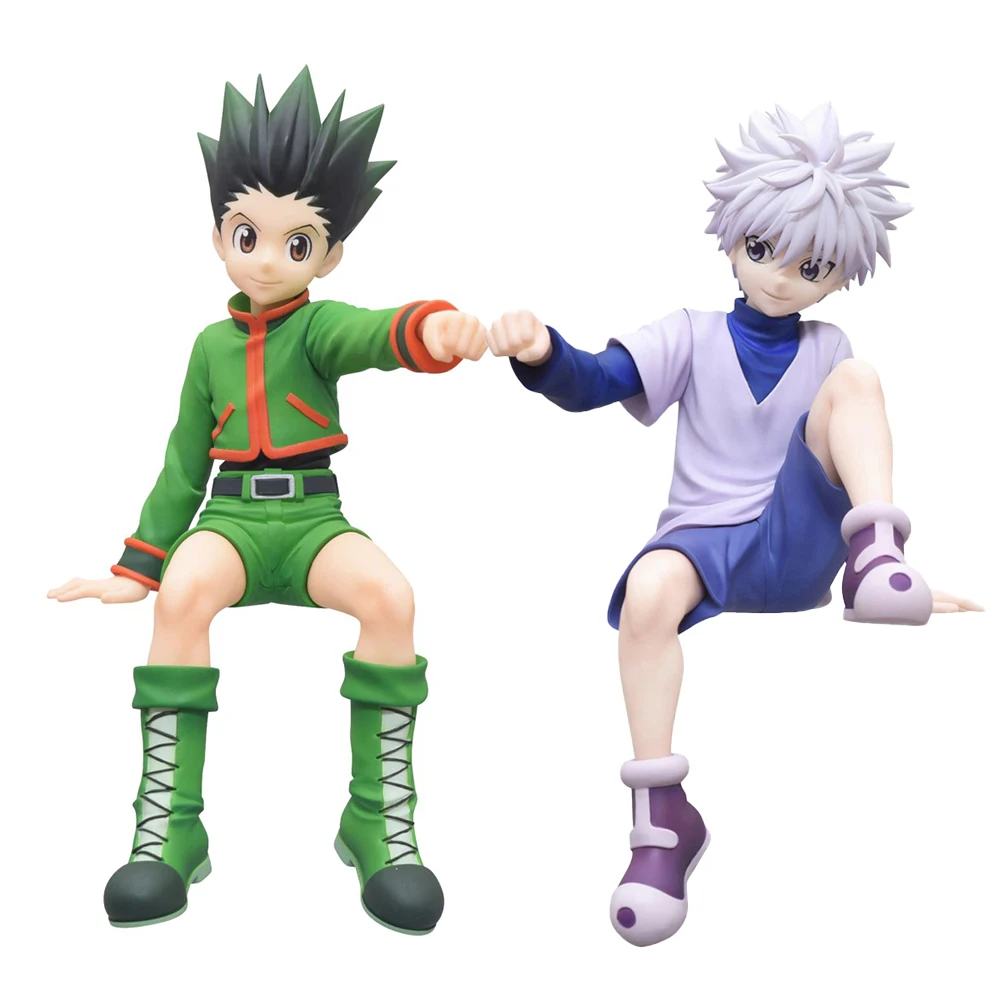 

12cm Anime HunterXhunter Killua Zoldyck Figure Pvc Aciton Figure Noodle Stopper Figure Gon Freecss Model Car Ornaments Gift