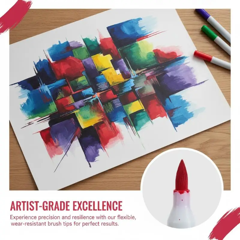 Acrylic Brush Marker Pen Set Beginner Friendly 24 Pcs for Art Newbies Drawing Practice DIY Handmade Crafts