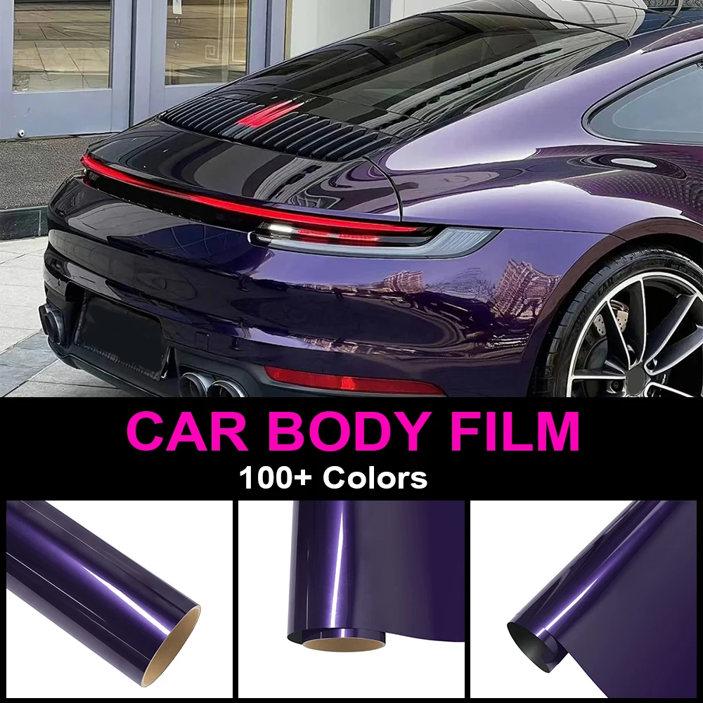 PET Metallic Midnight Purple Car Wrapping Film Scratch-Resistant Durable Sticker Auto Cover Vehicles Motor Color Change Modified