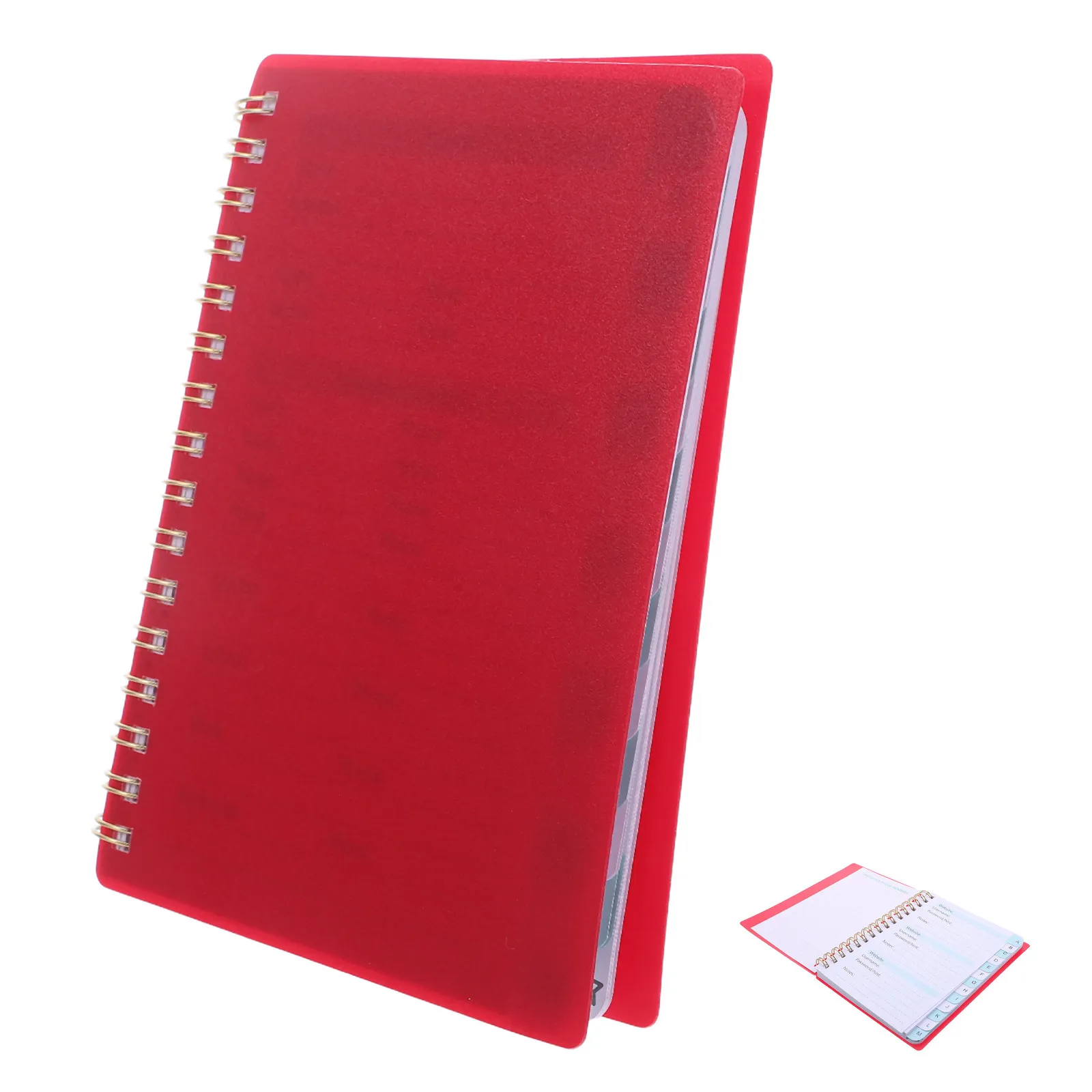 Address Book Spiral The Notebook Discbound Password Hardcover Books with Alphabet Tabs Mini Computer