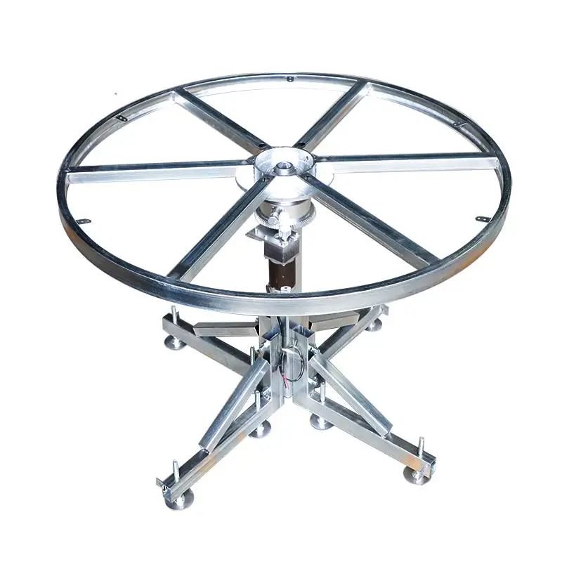 Electric remote control dining table floor-to-ceiling steel frame turntable, adjustable speed forward and reverse display stand