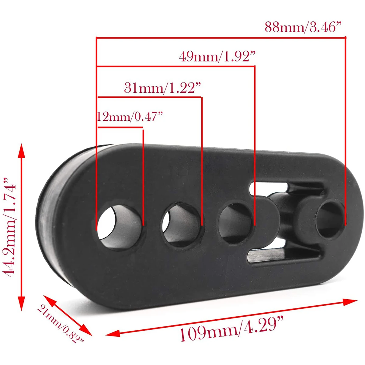 4pcs 4 Holes Exhaust Hanger Rubber Exhaust Bushing Vibration Dampener for Car Exhaust Pipe Mount Insulator Muffler Hanger