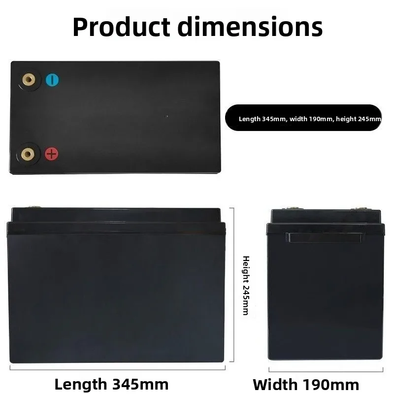 12V180AH lithium battery plastic waterproof shell can be installed 18650 26650 32650