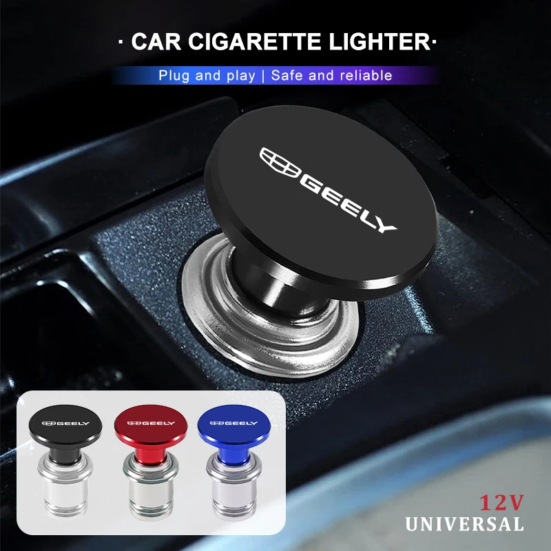 Car Cigarette Lighter Dustproof Cover Aluminum Alloy Accessories For Geely Atlas pro Tugella Emgrand ec7 Coolray Geometry c gc9