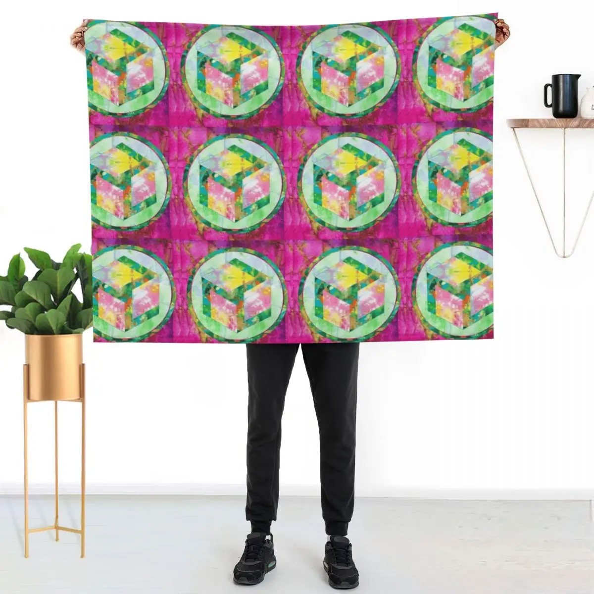 Antahkarana - Peace Throw Blanket blankets and throws Luxury Thicken Luxury Retros Single Flannel Fabric Blankets
