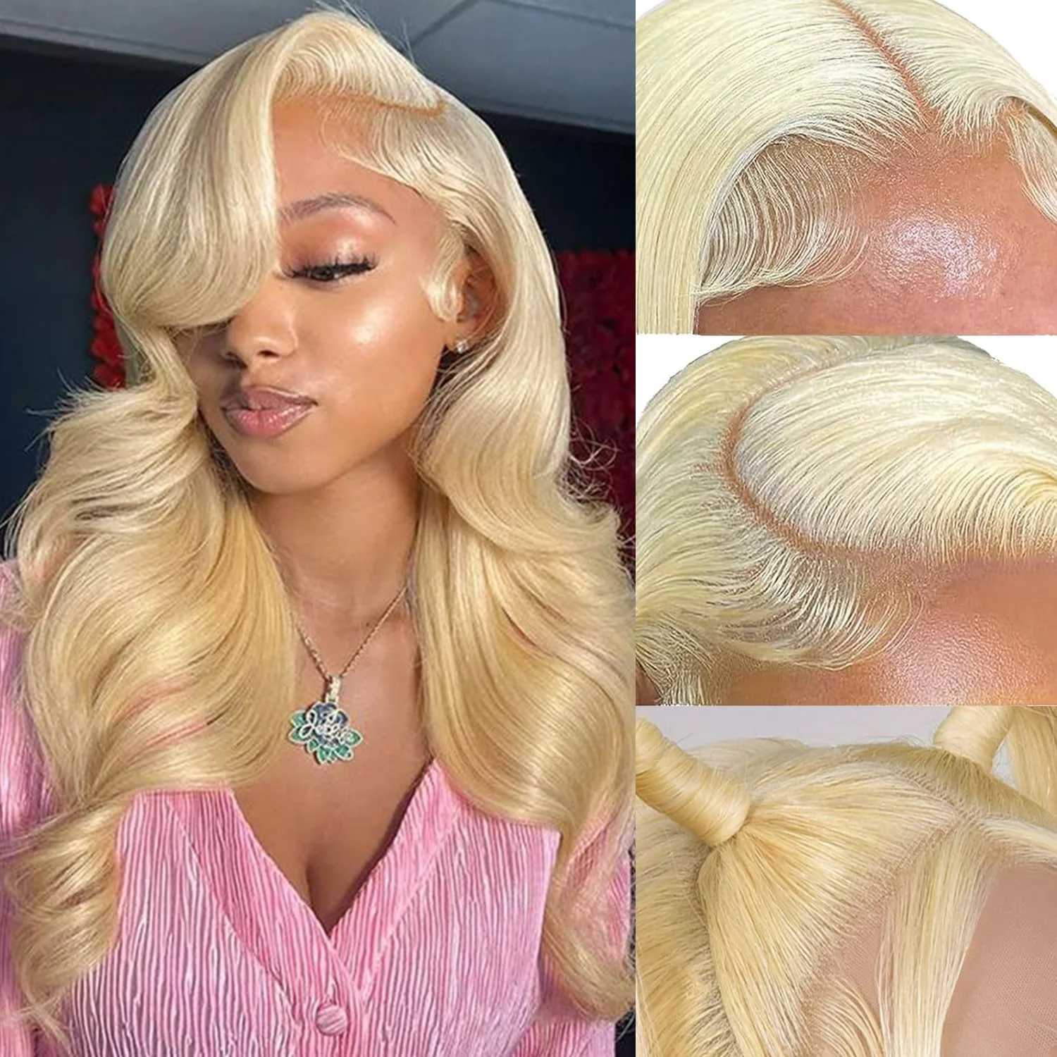 

613 Lace Front Wig Human Hair 200 Density Body Wave Blonde Wig Human Hair 13x4 13x6 HD Lace Frontal Wigs Pre Plucked 36 Inch