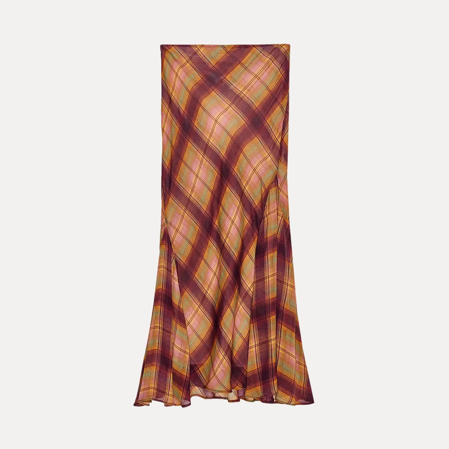 Z المرأة عادية منقوشة طويلة Dr Ele Faionable الوقوف صالح H-Line الخريف 2025 جديد وصول تنورة للسيدات