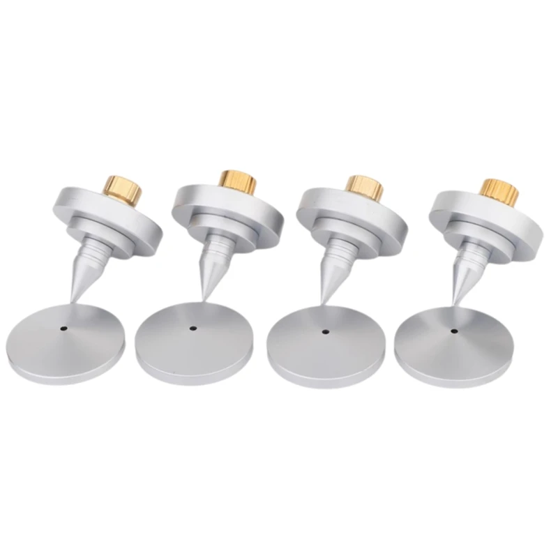 4 Pcs SP3535 Speaker Spike Isolation Feet Brass Cone Turntable Amplifier Hi Fi Speaker Stand Feet Foot Pad