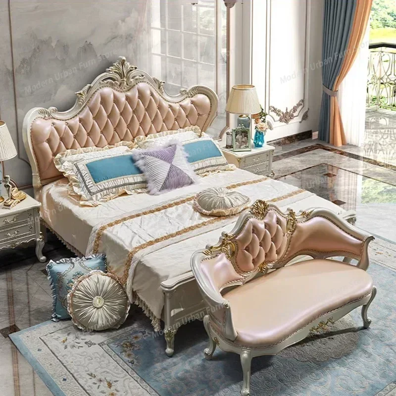 Children European Bed Luxury Multifonction Queen Size Bedroom Bed Modern Wood Lit Princesse Single Travel Muebles Home Furniture