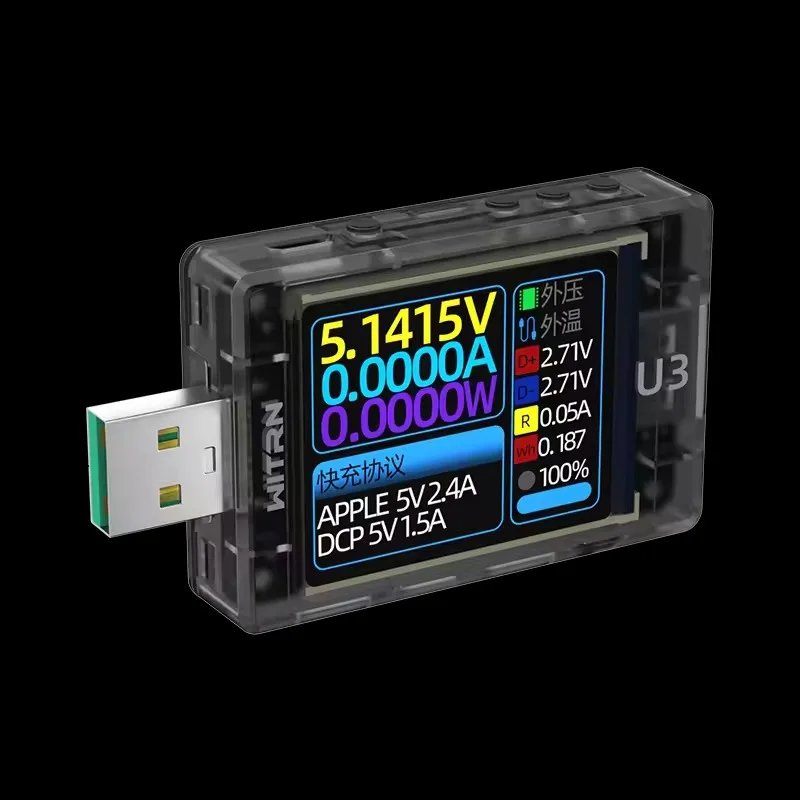 for WITRN U3 Current and Voltmeter USB QC5PD Detects PPS Fast Charging Protocol Ripple Spectrum