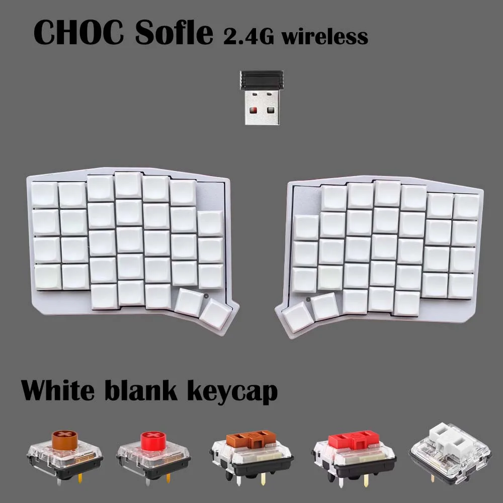 NEW Choc Sofle v2 로우 프로파일 분할 인체공학 게이밍 기계식 키보드 핫스왑 2.4G 무선 연결 VIAL 프로그래머블
