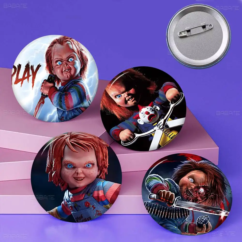Horror Movie C-Child P-Play Customizable Soft Button Pin For Women Creative Jewelry Funny Badge Cartoon Lover Hat