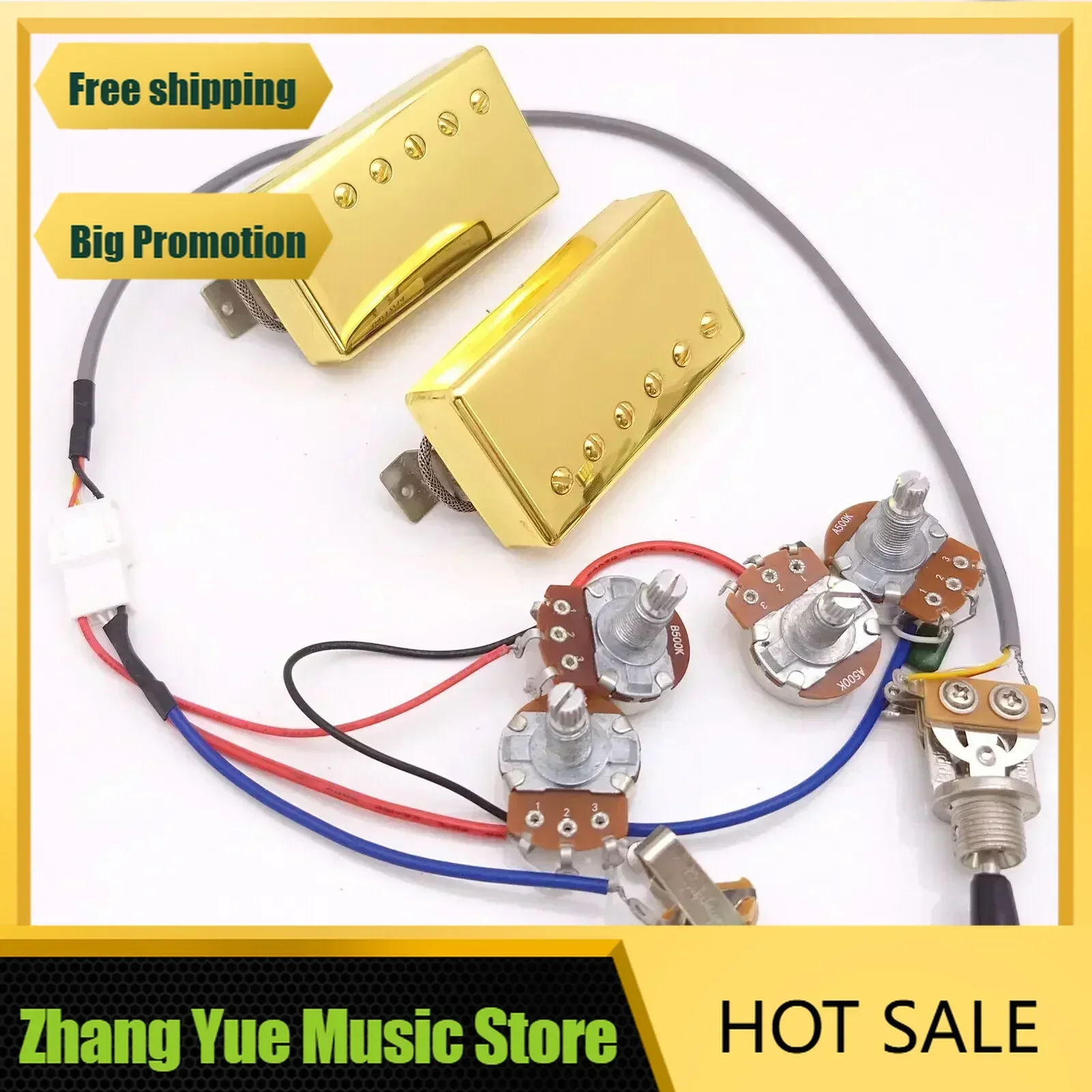 

QX Music Store-Guitar Pickups 498R 498T Humbucker Alnico V Pickup Set 2Conductor for Electric Guitar Replacement Parts