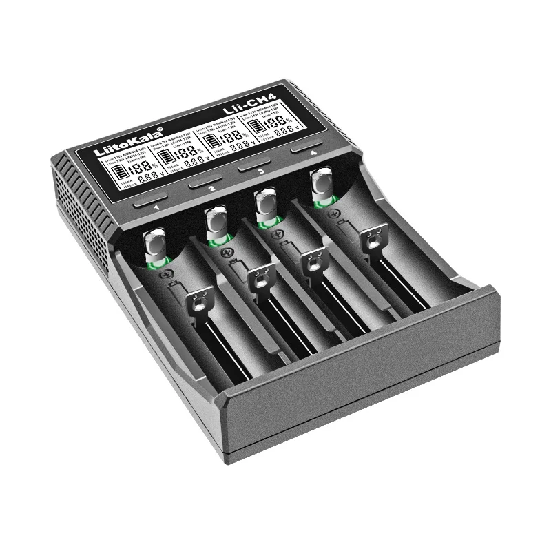 Inteligentna ładowarka do akumulatorów LiitoKala Lii-CH4 jest odpowiednia do akumulatorów 1.2V 1.5V 3.2V 3.7V 3.80V 18650 21700 26650 32700 AA AAA — zdjęcie produktu 3