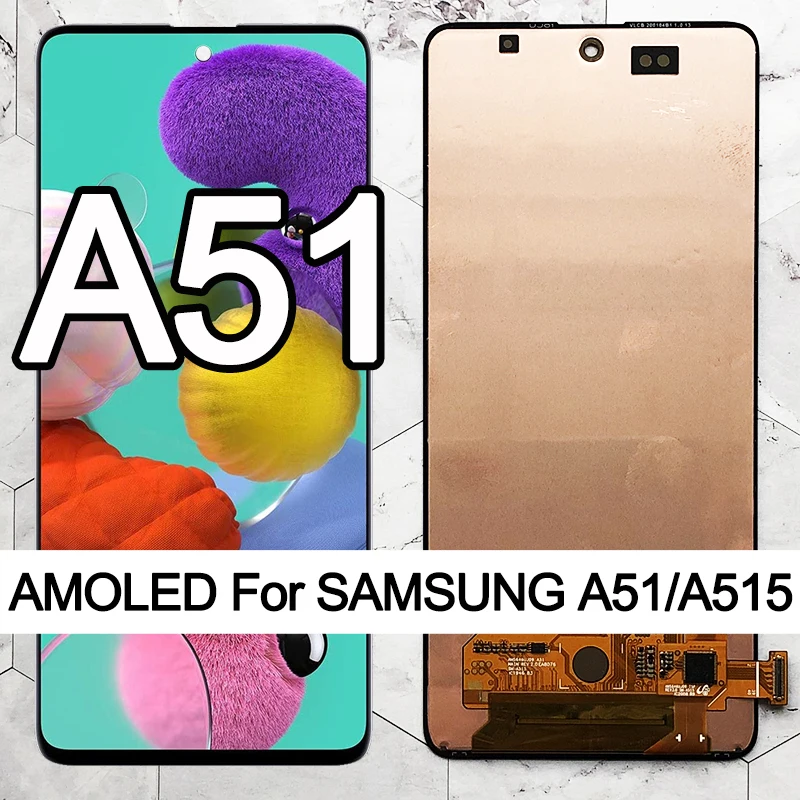 AAA AMOLED 6.5'' Display for Samsung Galaxy A51 LCD A515 A515F A515F/DS A515FD Touch Screen Digitizer Assembly  Replacement