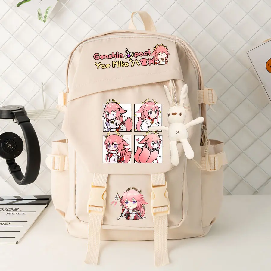 بضائع Yae Shenzi لطلاب المدارس الابتدائية المتوسطة للأولاد والبنات ذات سعة كبيرة تأثير جينشين ثنائي الأبعاد