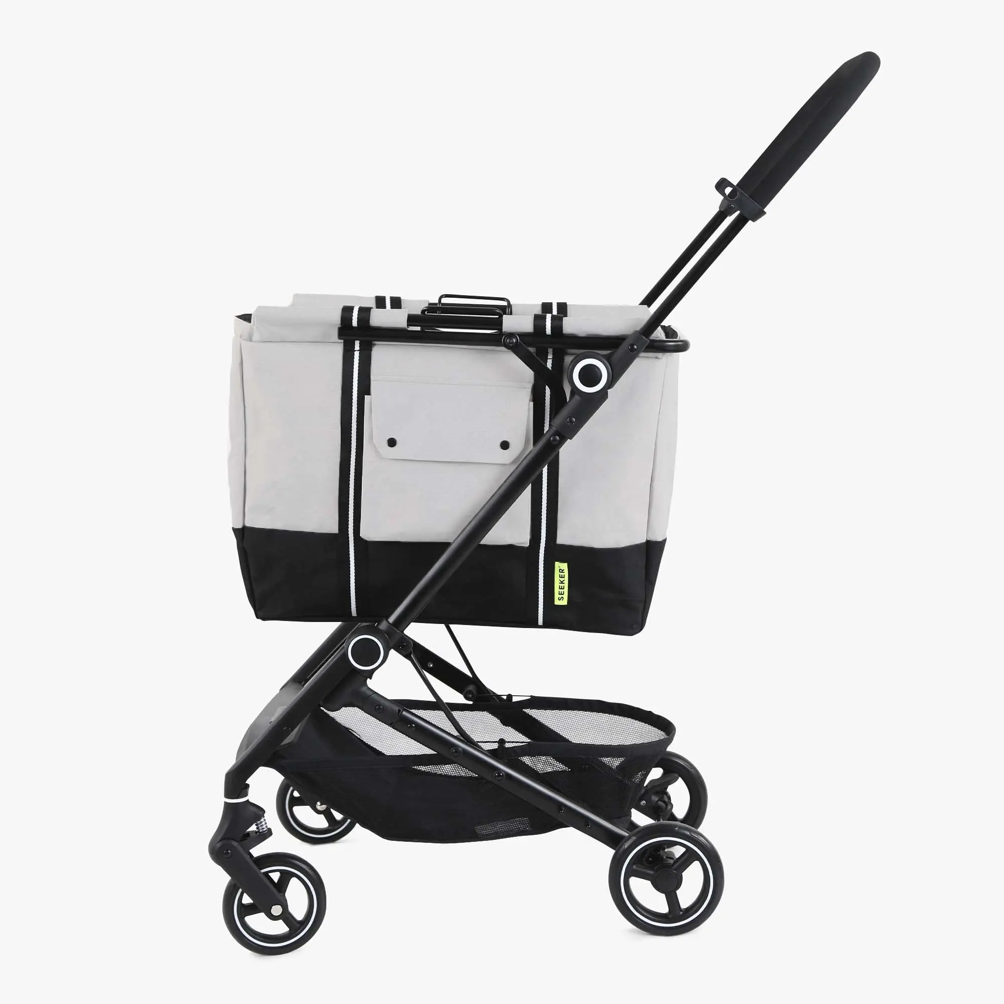 Lightweight Foldable Grocery Cart on Wheels with Removable Heavy Duty Shopping Bag | Roll to The Grocery or Laundry
