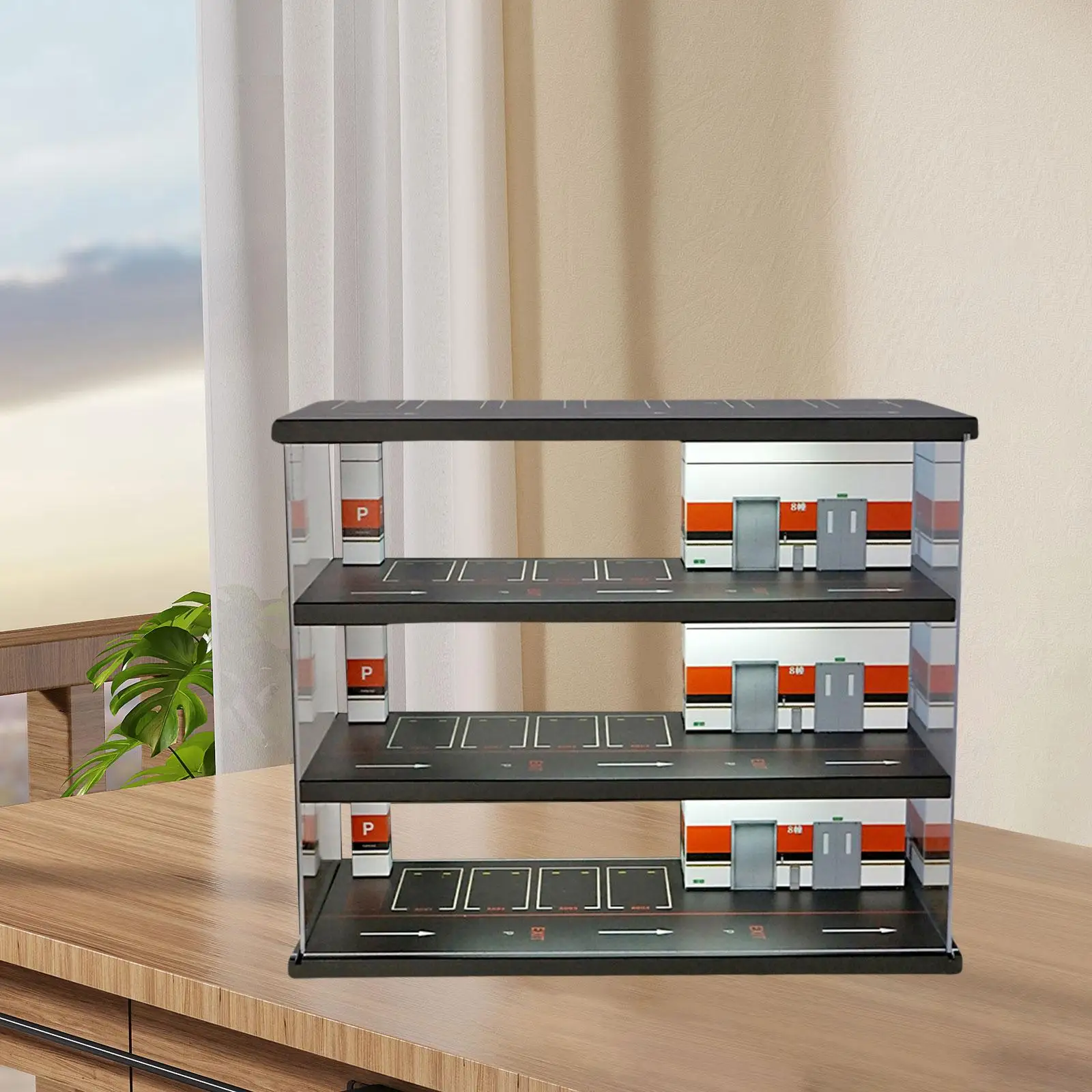 

1:64 Scale Parking Lot Display Case Car Diorama Garage Realistic Collectible 3