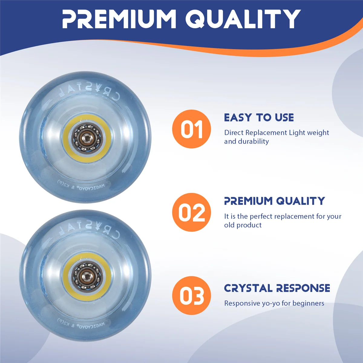 MAGICYOYO K2 Plus Crystal Responsive Yoyo, Dual Purpose Yo-Yo met vervangend niet-reagerend lager voor gemiddeld, blauw