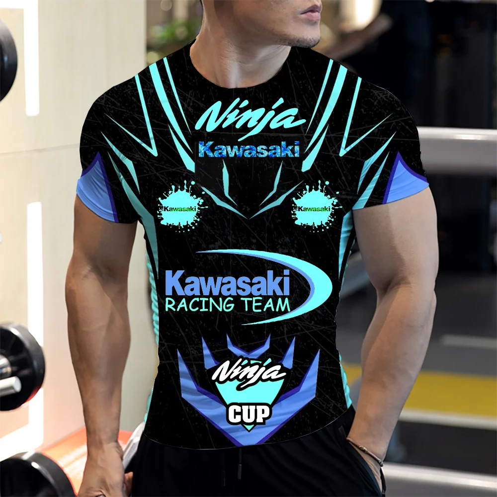 

New Kawasaki Men's T-shirt 3D Printed Fashionable Outdoor Sports Motorcycle T-shirts Oversized Casual Kawasaki Comfort T Shirt