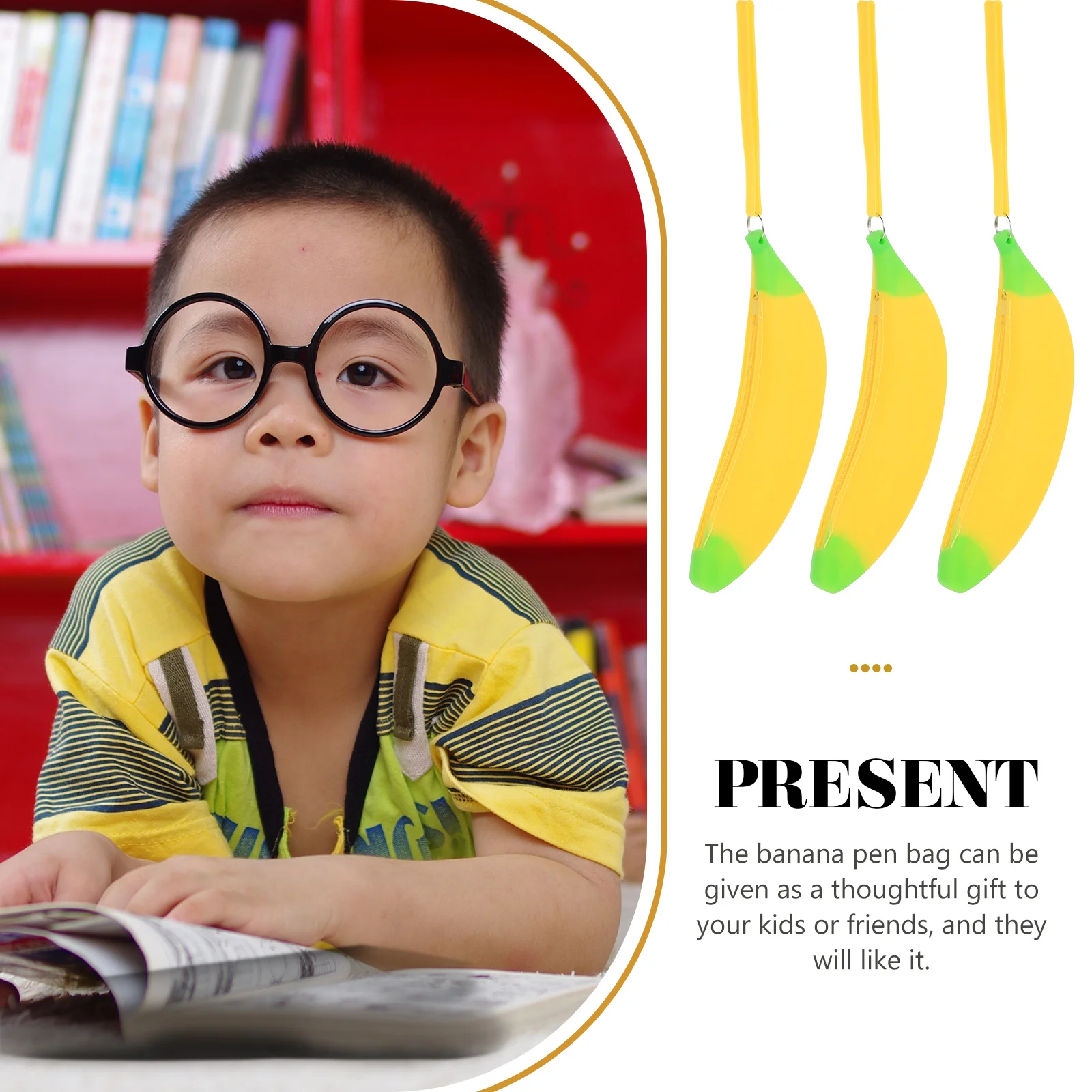 

3pcs Banana Pencil Case Silicone Cute Pen Bag for Kids Large Capacity Stationery Organizer School Supplies Student Gift Pencil