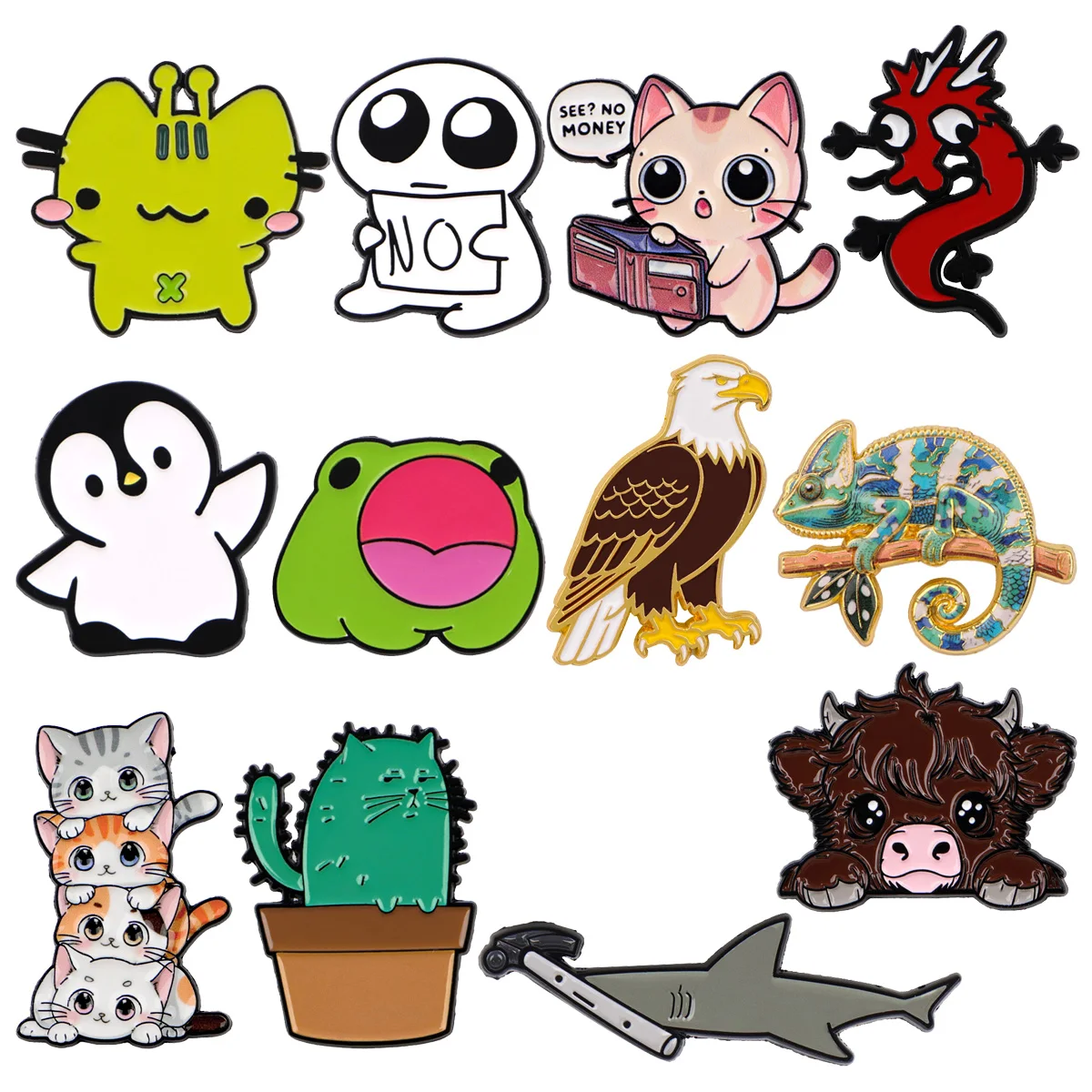 

Bald EagleEnamel Pin Lizard Brooches For Women Lapel Pins Animals Badge on Backpack Clothing Accessories Fashion Jewelry Gifts