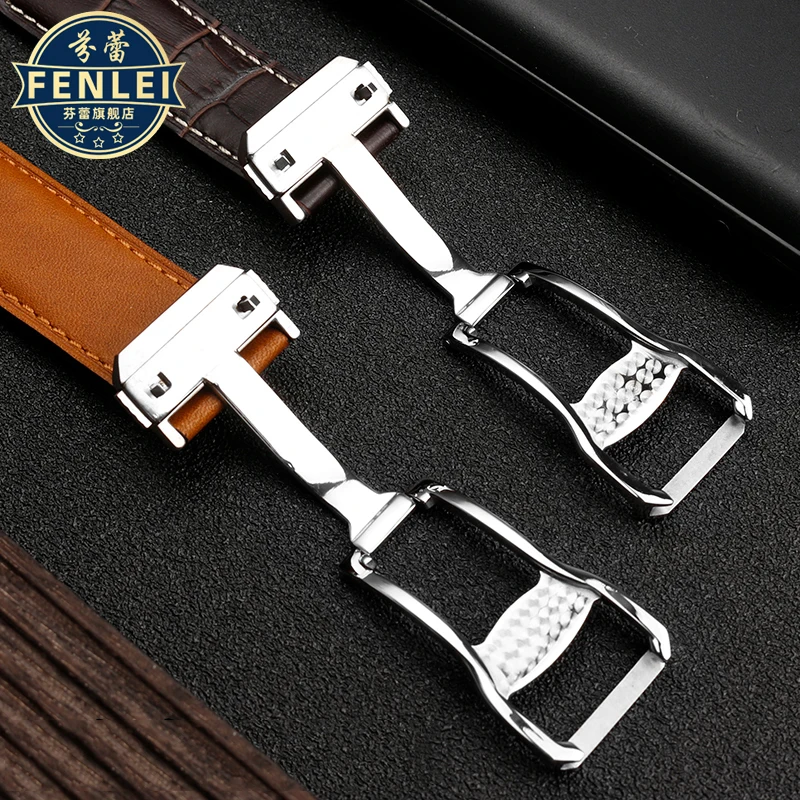 20mm 22mm Bracelet Ostrich Leather Watchband for Hamilton Jazz Khaki Aviation Series H32755851 Watch Strap Black Brown Bracelet